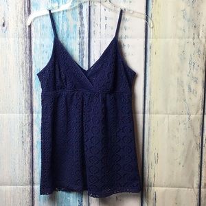 Express Spaghetti Strap Blue Top Petite (B)
